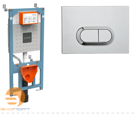 Комплект Инсталляция V12+ кнопка Loop (хром глянец), Vitra