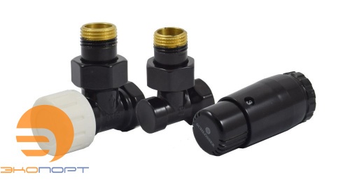 Комплект угловой Чёрный DN15 GZ1/2 x GW1/2 с головкой MINI M30x1,5 Standard Mini Schlosser