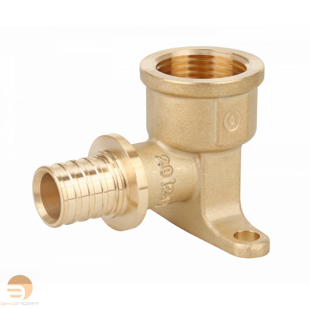 Угольник настенный с креплением 16-1/2 ВР латунь Gappo