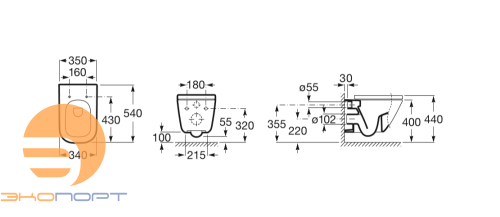 Унитаз подвесной Gap (наружнее подключение), ROCA