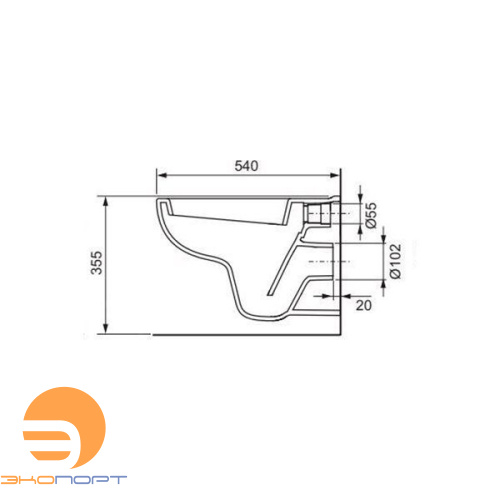 Комплект унитаза подвесного с крышкой TECE V04 (9700004+9700602)