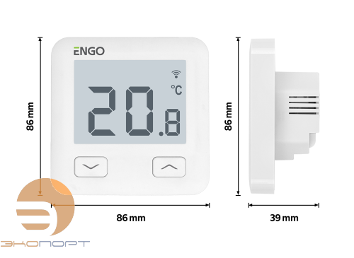 Терморегулятор программируемый встраиваемый, белый, управляемый через интернет  E10W230WiFi ENGO