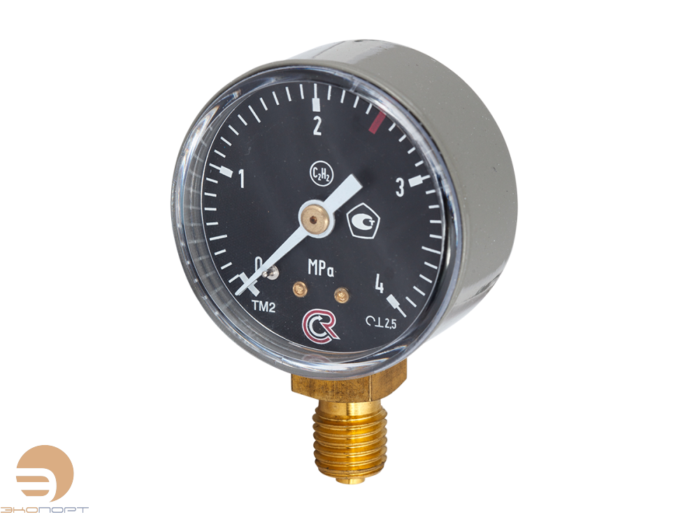 Манометр ТМ-210Р.00 (0..4,0 МПа), М12*1,5, 50мм, кл.т. 2,5, 80С, C2H2 (ацетилен), радиальный
