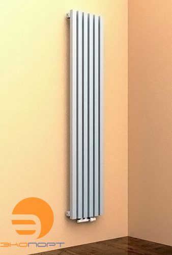 Радиатор QUADRUM 40 V 1750- 5 НП L серый светлый металлик муар (кроншейны в комплекте)
