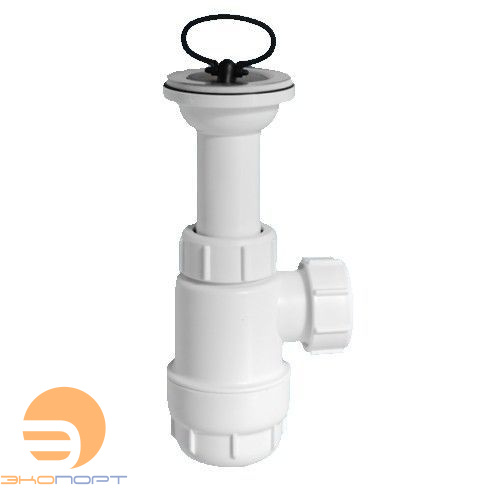 Сифон бутыл. (1 1/4"х32мм) c интегр. выпуском (решетка н/ж 60мм, пробка) выход DN32мм McAlpine