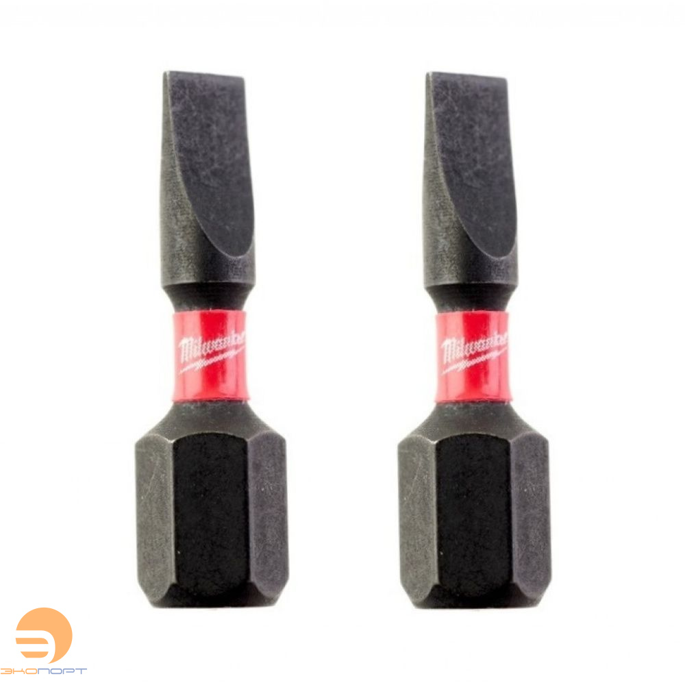 Бита для шуруповерта  Shockwave SL0.6х4.5 25мм  (2шт/уп), Milwaukee