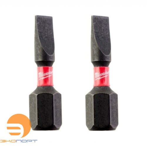 Бита для шуруповерта  Shockwave SL0.8х5.5 25мм  (2шт/уп), Milwaukee