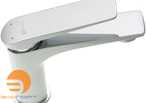 Смеситель для умывальника ALLEGRO, монолитный, хром/белый, LEMARK