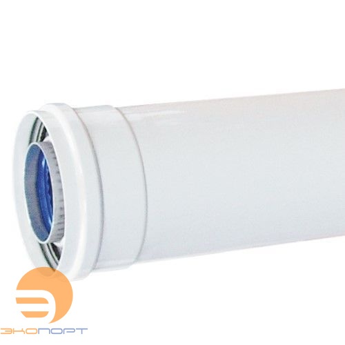 Удлинитель коаксиальный алюм. окраш. белым DN60/100, 1,0м (папа/мама)