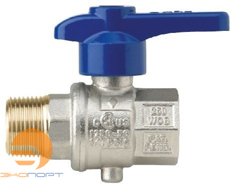 Затвор дисковый ВН  1/2", запорно-регулирующий EUROFLY (синяя ручка) RB