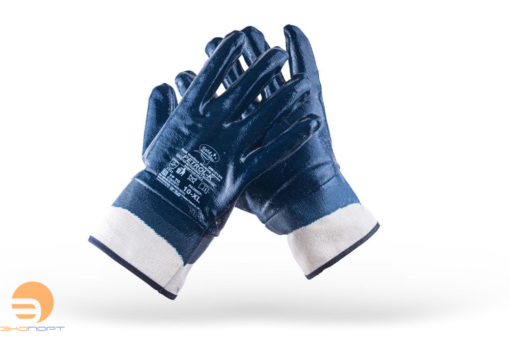 Перчатки нитриловые с манжетом-защитная крага, р.10 (XL) GM1012N-10 Petrol-K 