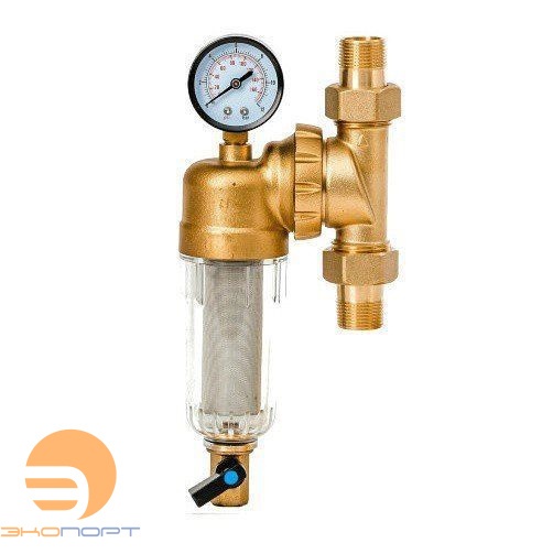 Фильтр Гейзер "Бастион  (3/4"  хол. вода, поворотный, с манометром d60)