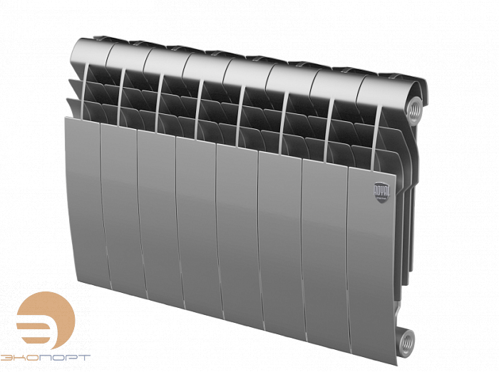 Радиатор биметаллический BiLiner Silver Satin 350/87  8 секций (серый) Royal Thermo
