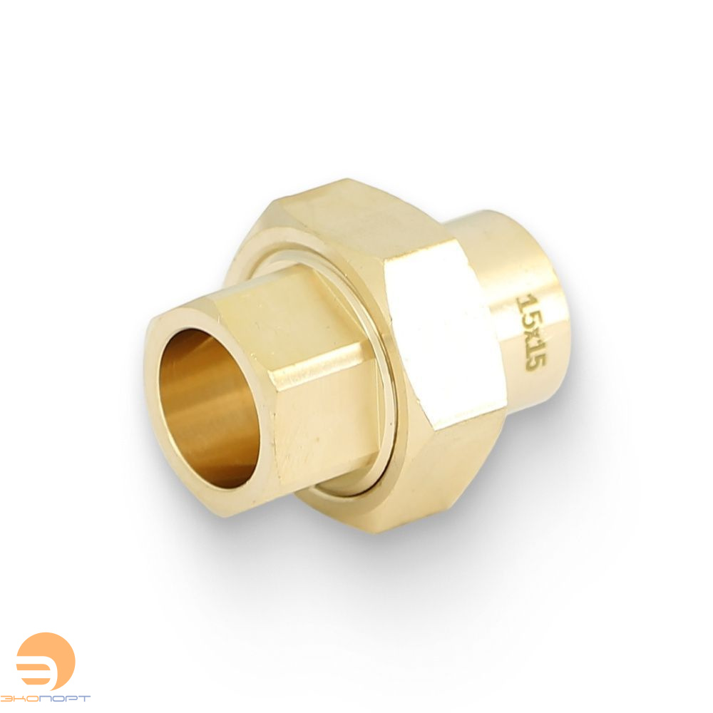 Сгон (американка) пайка-пайка 15 х 15 с плоской прокладкой Jintian