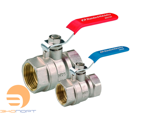 Кран шаровый тип 34.505 д.воды полнопрох., хром., Ду040, Ру25, Траб=95, Тмах=110 гр., внутр.р-ба, рукоятка обычная