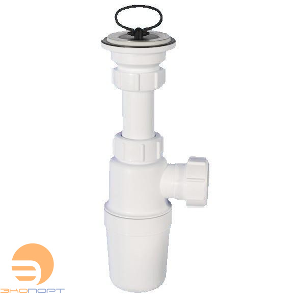 Сифон бутыл. (1 1/4"х32мм) c выпуском (решетка н/ж 60мм, пробка) выход DN32мм McAlpine