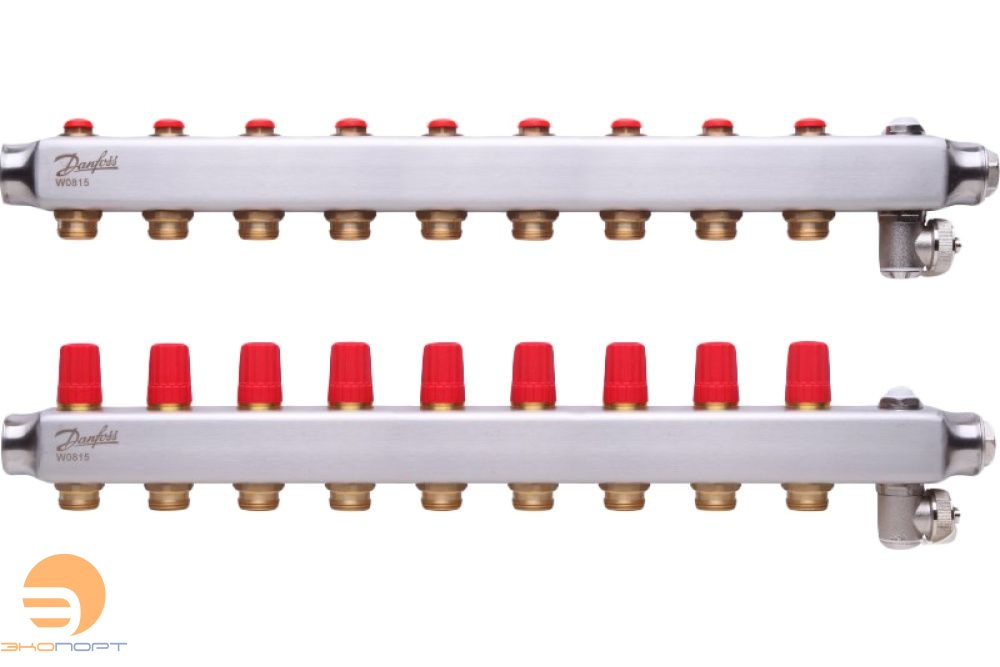 Коллекторы SSM-7 без расходомеров, для 9 контуров, нержавейка
