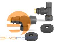 Комплект радиаторных клапанов 1/2х3/4Ek осевой черный Varmega