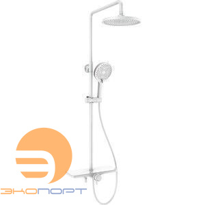 Система душевая с изливом, тропический душ 230мм, белый, AQM