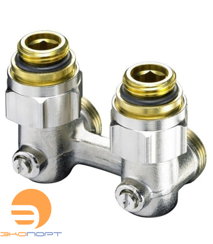 Узел нижнего подключения E1/50 угловой, ВР1/2х3/4НР, с ниппелями 1/2"  Simplex