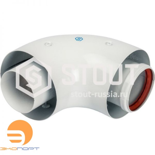 Элемент дымохода 60/100 угол 90° коакс. STOUT