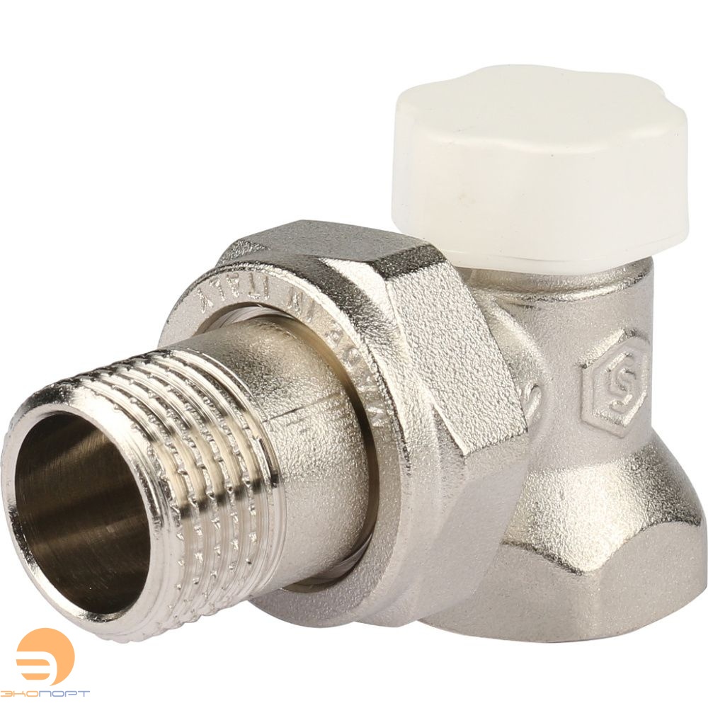 Клапан запорно-балансировочный, угловой 1/2 STOUT