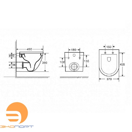 Унитаз подвесной безободковый в комплекте с сиденьем микролифт, черный мат Azario Grado