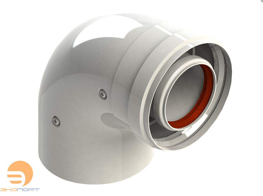 Колено коаксиальное DN80/125, угол 90° KRATS