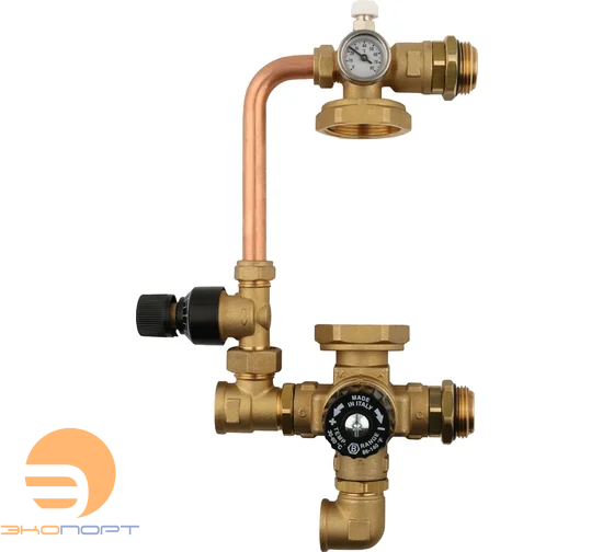 Насосно-смесительный узел с термостатическим клапаном и байпасом, без насоса Stout