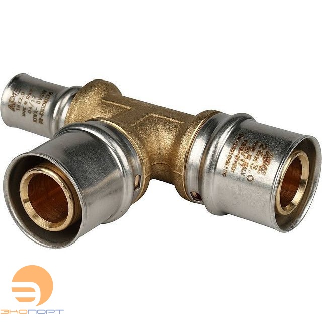 Тройник  26х26х16 латунь пресс Stout