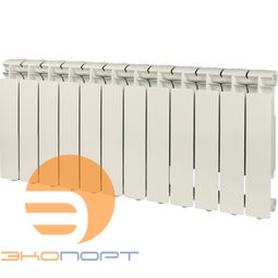 Радиатор алюминиевый STOUT Bravo 350 12 секций боковое подключение RAL9010