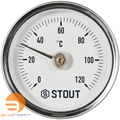 Термометр биметаллический накладной с пружиной. Корпус Dn 63 мм,  0...120°С, 1"-2"