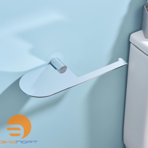 Бумагодержатель с полочкой для телефона (круг), Хром, RAGLO