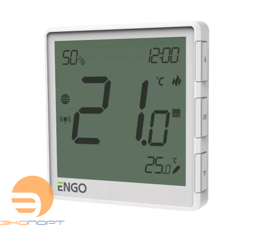 Универсальный терморегулятор, белый, с модулем Zigbee, 230, со встроенным датчиком влажн. ENGO