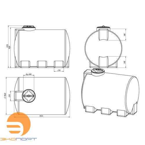Емкость ЭВГ 1000 чёрная