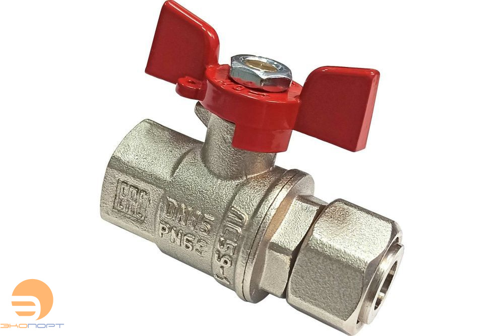 Кран шаровой с накидной гайкой ВР/накидная гайка  1/2" (бабочка) Valfex