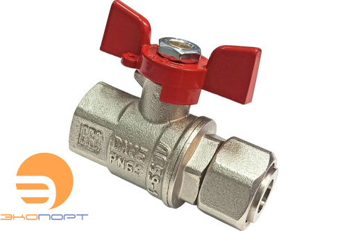 Кран шаровой с накидной гайкой ВР/накидная гайка  1/2" (бабочка) Valfex