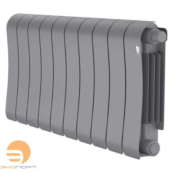 Радиатор биметал. Infinity Silver Satin 300/87 10 секции VR80 (нижнее правое) серый Royal Thermo