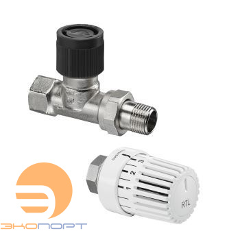 Вентиль "Uni RTLН" ограничитель обратного потока (прямой)+термостат Oventrop