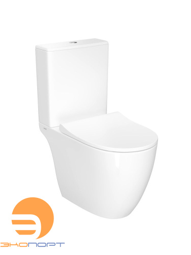 Унитаз напольный Sento Rim-ex open back, сиденье тонкое микролифт, механизм 3/6 л, Vitra