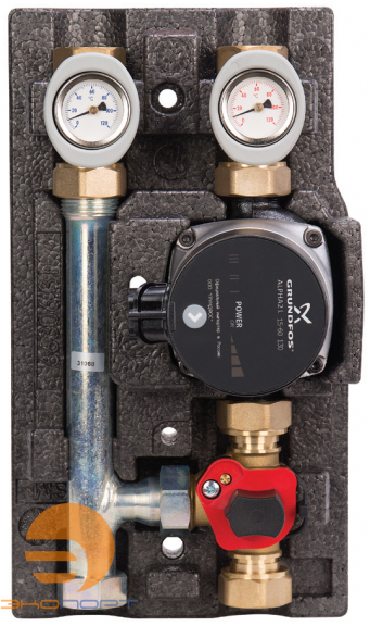 Насосно-смесительный модуль 1" с насосом Grungfos UPS 25-60 MK DN25 ECO Huch