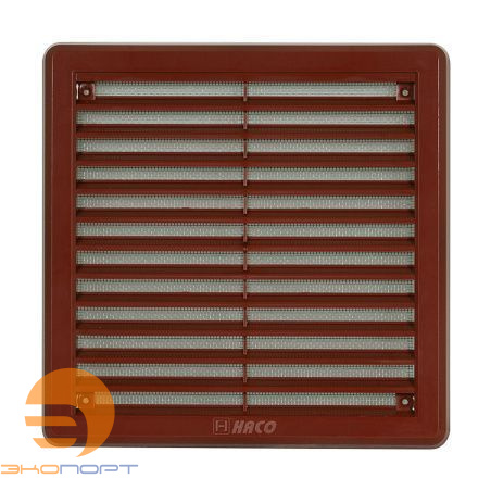 Решетка-крышка вент. VM 100х100 КH с сеткой, корич., пласт. HACO