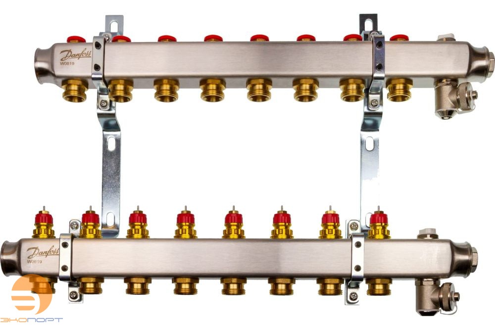 Коллекторы SSM-8 без расходомеров, для 8 контуров, нержавейка