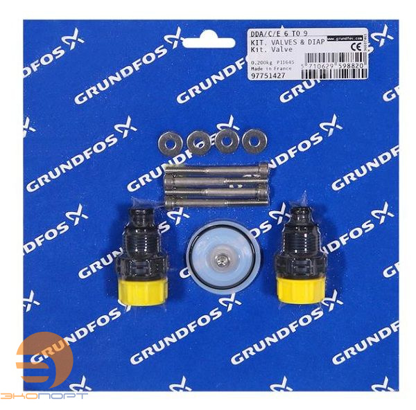 Сервисный комплект мембрана + клапаны PP/E/C Kit, valve/diaph. SD-S-PP/E/C-1, GRUNDFOS