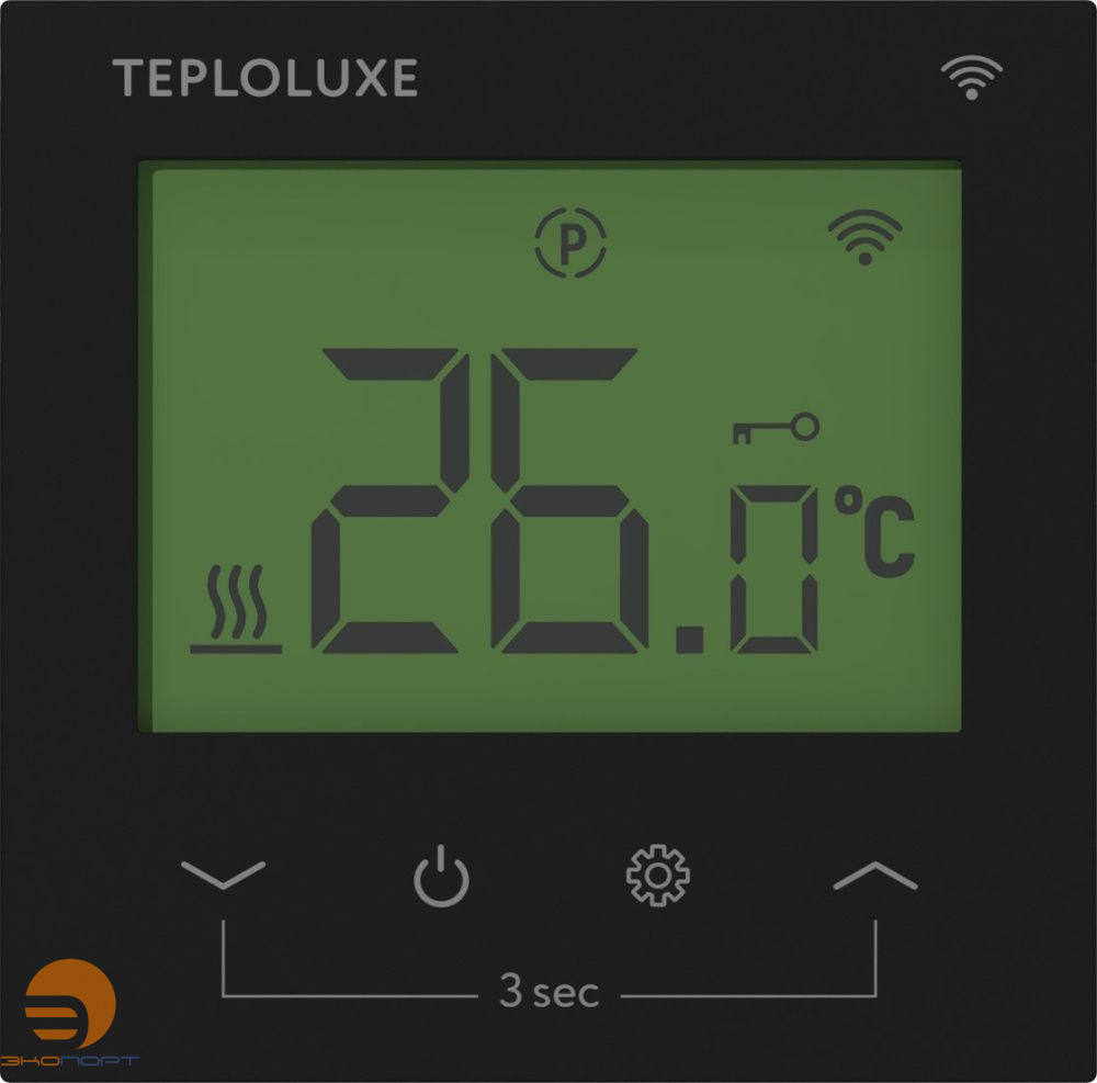 Терморегулятор электронный Pontus wi-fi черный Теплолюкс