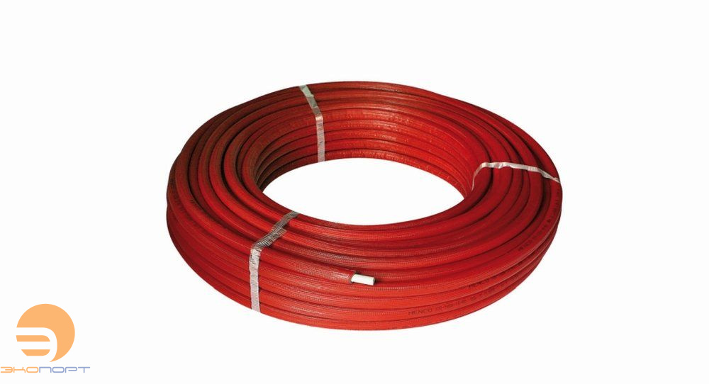 Труба HENCO RIXc в красной изоляции (6мм), PEXc-AL-PEXc, 16х2, бухта 100 метров (кратно бухте)