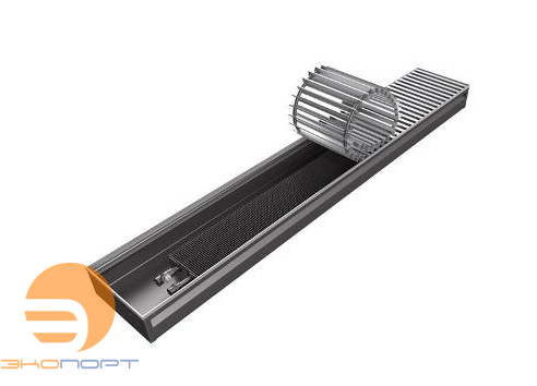 Конвектор БРИЗ 300x80x2000 2то Конц прав U (Nova 5 12 втулки черные) решетка алюминий