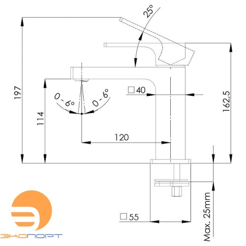 Смеситель для раковины Absolute хром Remer, в наличии