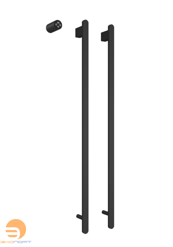 Полотенцесушитель электрический (встраиваемый) 1000*456 с терморегулятором, цвет Черный матовый, AQM