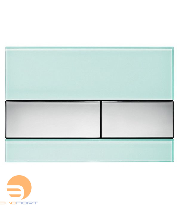 Клавиша TECEsquare, стекло мятный зеленый, клавиши хром глянцевый